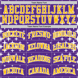 Custom Purple Gold-White Star Starry Speckle Texture Round Neck Sublimation Basketball Uniform Jersey