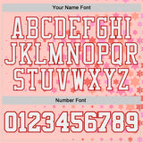 Custom Pink White-Red Star Starry Speckle Round Neck Sublimation Basketball Uniform Jersey