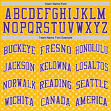 Custom Gold Purple-White Star Starry Speckle Round Neck Sublimation Basketball Uniform Jersey