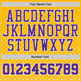Custom Gold Purple-White Star Starry Speckle Round Neck Sublimation Basketball Uniform Jersey