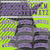 Custom Black Purple White-Neon Green Stripe Star Color Block Round Neck Sublimation Basketball Uniform Jersey
