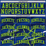 Custom Royal Neon Green-Navy Star Splatter Brush Stroke Round Neck Sublimation Basketball Uniform Jersey