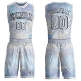 Custom Gray Black-White Nebula Starry Galaxy Space Round Neck Sublimation Basketball Uniform Jersey