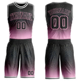 Custom Black Light Pink-White Nebula Starry Aurora Galaxy Space Round Neck Sublimation Basketball Uniform Jersey