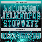Custom Blue Teal-White Lightning Nebula Starry Aurora Galaxy Space Round Neck Sublimation Basketball Uniform Jersey