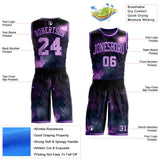 Custom Purple-Light Purple Nebula Starry Aurora Galaxy Space Round Neck Sublimation Basketball Uniform Jersey