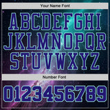 Custom Blue Dark Purple-Ice Blue Nebula Starry Aurora Galaxy Space Round Neck Sublimation Basketball Uniform Jersey