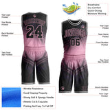 Custom Black Pink-White Nebula Starry Galaxy Space Round Neck Sublimation Basketball Uniform Jersey