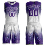Custom Purple White-Black Nebula Starry Galaxy Space Round Neck Sublimation Basketball Uniform Jersey