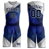 Custom Blue-White Nebula Starry Galaxy Space Round Neck Sublimation Basketball Uniform Jersey