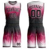 Custom Black-Light Pink Nebula Starry Galaxy Space Round Neck Sublimation Basketball Uniform Jersey