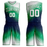 Custom White Blue-Green Nebula Starry Galaxy Space Geometric Dot Round Neck Sublimation Basketball Uniform Jersey