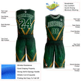 Custom Green Yellow-White Nebula Starry Galaxy Space Round Neck Sublimation Basketball Uniform Jersey