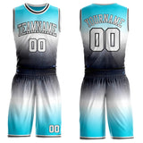 Custom Blue White Gray-Black Nebula Starry Galaxy Space Round Neck Sublimation Basketball Uniform Jersey