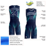 Custom Blue Navy-White Nebula Starry Galaxy Space Round Neck Sublimation Basketball Uniform Jersey