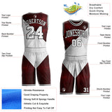 Custom White Red-Black Nebula Starry Galaxy Space Geometric Round Neck Sublimation Basketball Uniform Jersey