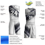 Custom White Gray-Black Nebula Starry Galaxy Space Round Neck Sublimation Basketball Uniform Jersey