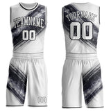 Custom White Gray-Black Nebula Starry Galaxy Space Round Neck Sublimation Basketball Uniform Jersey