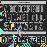 Custom Black Green Blue Pink Yellow-White Geometric Triangle Round Neck Sublimation Basketball Uniform Jersey