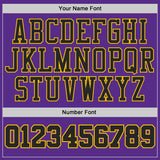 Custom Purple Black-Yellow Geometric Chevron Pattern Round Neck Sublimation Basketball Uniform Jersey
