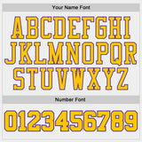 Custom White Yellow Lakes Blue-Purple Geometric Stripe Round Neck Sublimation Basketball Uniform Jersey