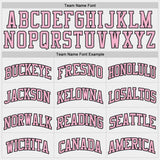 Custom White Light Pink-Black Geometric Stripe Round Neck Sublimation Basketball Uniform Jersey
