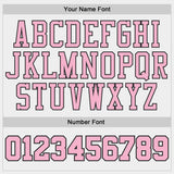 Custom White Light Pink-Black Geometric Stripe Round Neck Sublimation Basketball Uniform Jersey