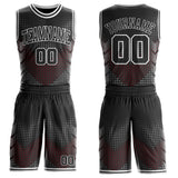Custom Black-White Dot Gradient Round Neck Sublimation Basketball Uniform Jersey
