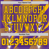 Custom Purple Gold-Black Wave Gradient Dot Round Neck Sublimation Basketball Uniform Jersey