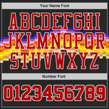 Custom Black Red Yellow Purple-White Sunset Pixel Gradient Round Neck Sublimation Basketball Uniform Jersey