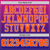 Custom Dark Purple Orange White-Hot Pink Diamond Texture Gradient Round Neck Sublimation Basketball Uniform Jersey