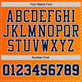 Custom Orange Navy White-Gold Diamond Grid Gradient Round Neck Sublimation Basketball Uniform Jersey