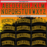 Custom Orange Black-Gold Splatter Gradient Round Neck Sublimation Basketball Uniform Jersey