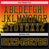 Custom Orange Black-Gold Splatter Gradient Round Neck Sublimation Basketball Uniform Jersey