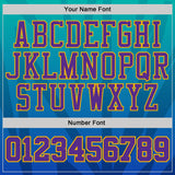 Custom Blue Purple Aqua-Gold Geometric Stripe Gradient Round Neck Sublimation Basketball Uniform Jersey