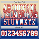 Custom Cream White Royal Red Purple-Gold Speed Line Gradient Round Neck Sublimation Basketball Uniform Jersey