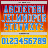 Custom Red Powder Blue Gold-White Diamond Grid Gradient Round Neck Sublimation Basketball Uniform Jersey