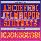 Custom Purple Orange Pink White Navy-Gold Triangle Dot Gradient Round Neck Sublimation Basketball Uniform Jersey