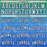 Custom Green White Blue-Navy Speckle Splatter Gradient Round Neck Sublimation Basketball Uniform Jersey