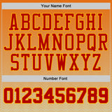 Custom Orange Red Gold-White Micro Chevron Gradient Round Neck Sublimation Basketball Uniform Jersey