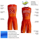 Custom Orange Red-White Diamond Dot Gradient Round Neck Sublimation Basketball Uniform Jersey