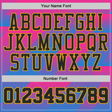 Custom Pink Black Blue Gold-Orange Geometric Triangle Gradient Round Neck Sublimation Basketball Uniform Jersey
