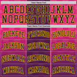 Custom Purple Black Pink Gold-Orange Gradient Line Round Neck Sublimation Basketball Uniform Jersey