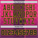 Custom Purple Black Pink Gold-Orange Gradient Line Round Neck Sublimation Basketball Uniform Jersey