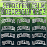 Custom Green Steel Gray White-Black Geometric Line Gradient Round Neck Sublimation Basketball Uniform Jersey