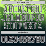 Custom Green Steel Gray White-Black Geometric Line Gradient Round Neck Sublimation Basketball Uniform Jersey