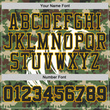 Custom Camo Black-Gold Woodland Camouflage Claw Round Neck Sublimation Salute To Service Basketball Uniform Jersey