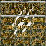 Custom Camo Black-Gold Woodland Camouflage Claw Scratch Round Neck Sublimation Salute To Service Basketball Uniform Jersey