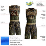 Custom Camo Brown-Cream Digital Camouflage Round Neck Sublimation Salute To Service Basketball Uniform Jersey