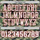 Custom Camo White-Red Woodland Camouflage Bullet Hole Round Neck Sublimation Salute To Service Basketball Uniform Jersey